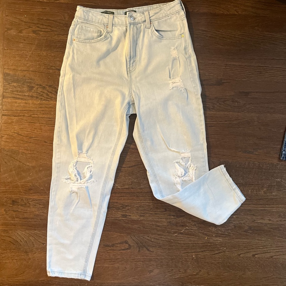 Light Blue High Rise Mom Jeans